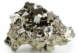 Gleaming Striated Cubic Pyrite Cluster - Peru #341558-1